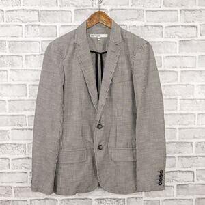 MR TURK Men's 2 button Blazer Jacket white gray striped Cotton size 36